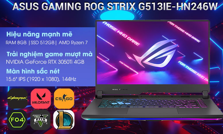Red laptop.Asus ROG Strix G15 G513IE HN246W