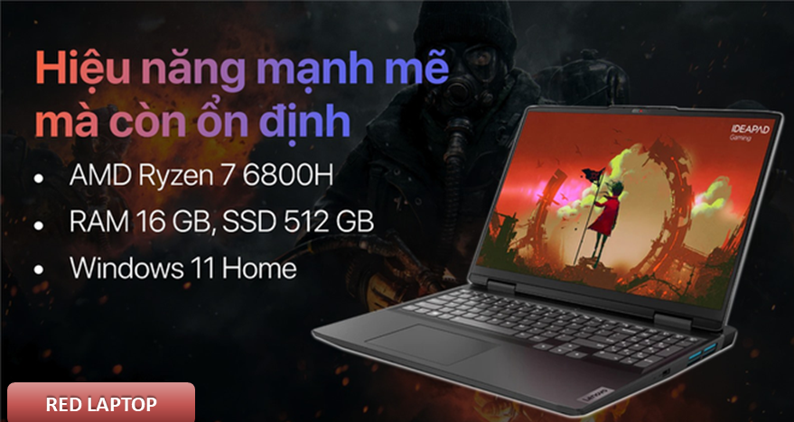 red laptop lenovo ideapad gaming 3 15arh7 r7 6800h