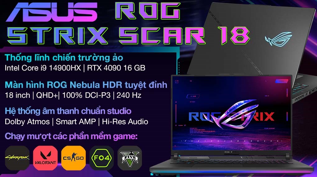 Red laptop Laptop Asus Rog Strix SCAR 18 G834JYR R6011W i9